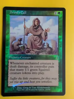 Druid's Call. enchant creature. MTG Card. Odyssey.Old Border FOIL. - Image 2