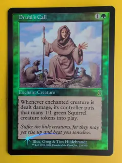 Druid's Call. enchant creature. MTG Card. Odyssey.Old Border FOIL. - Image 3