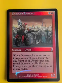 Dwarven recruiter. Dwarf. MTG Card. Odyssey.Old Border FOIL. - Image 1