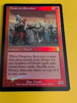 Dwarven recruiter. Dwarf. MTG Card. Odyssey.Old Border FOIL. - Image 3
