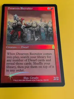 Dwarven recruiter. Dwarf. MTG Card. Odyssey.Old Border FOIL. - Image 4