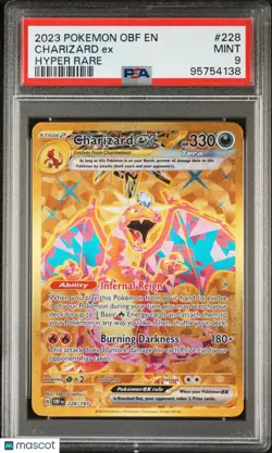 2023 Pokemon Obf EN-Obsidian Flames Charizard EX Hyper Rare PSA 9 #228 - Image 1