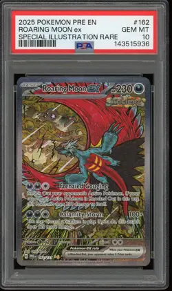 2025 POKEMON PRE EN #162 ROARING MOON ex GEM MT PSA 10 SIR PRISMATIC - Image 1