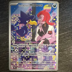 Pokemon Team Rocket's Murkrow Destined Rivals Holo Rare 200/182 Basic 80 HP EN - Image 1