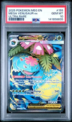 2025 POKEMON MEG EN-MEGA EVOLUTION ULTRA RARE #155 MEGA VENUSAUR EX PSA 10 - Image 1