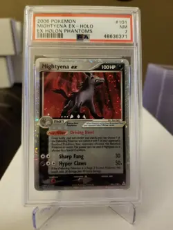 PSA 7 Mightyena EX Holo Card EX Holon Phantoms 101/110 Pokemon - Image 1