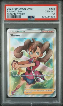 Shauna Full Art Holo Fusion Strike Sword & Shield PSA 10 Pokemon card #263 - Image 1