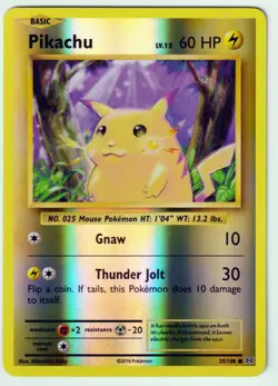 Pikachu Common XY Evolutions 35/108 NM Reverse Holo Pokemon TCG - Image 1