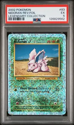 2002 POKEMON LEGENDARY COLLECTIONNIDORAN-REVERSE FOIL PSA 5 - Image 1
