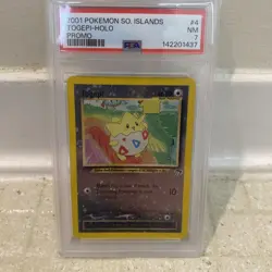 2001 Pokemon Southern Islands Togepi Holo Promo w/ Swirl #4/18 (PSA 7) - Image 3