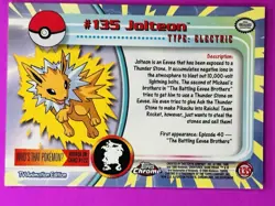 Jolteon - TOPPS CHROME Holo Pokemon NRM - Image 2