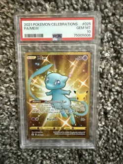 2021 Pokemon Celebrations Collection Mew #025 - Gold Shiny Full Art - PSA 10 - Image 1