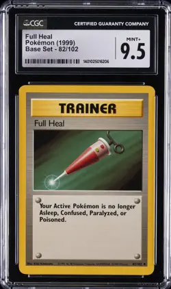 1999 POKEMON BASE SET #82/102 FULL HEAL CGC 9.5 - Image 1
