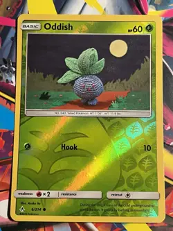 Pokemon TCG Sun and Moon Unbroken Bonds Oddish Reverse Holo Common 6/214 NM - Image 1