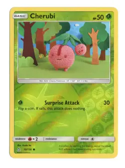Pokemon Cherubi 10/156 Ultra Prism Reverse Holo 2018 Sun & Moon NM English - Image 1