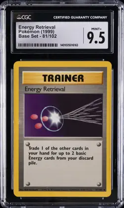 1999 POKEMON BASE SET #81/102 ENERGY RETRIEVAL CGC 9.5 - Image 1