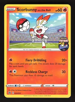 Scorbunny on the Ball 004/005 Pokemon Futsal Promo Holo Card - Image 1
