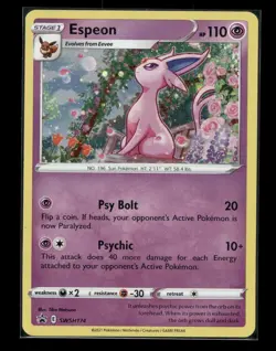 Pokemon Card Espeon SWSH174 Holo Card Sword & Shield Black Star Promo Card NM - Image 1