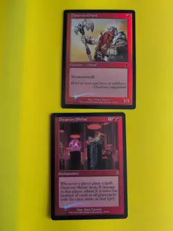 Dwarven Shrine, Dwarven Grunt. MTG Card. Odyssey.Old Border FOIL. 2 cards - Image 1