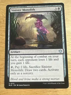 x1 Sinister Monolith BLB Bloomburrow MTG 113 UNCOMMON M/NM 1x - Image 1