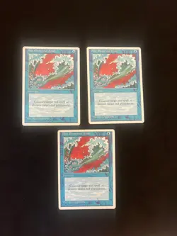 Blue Elemental Blast X3 4th Edition 2 LP and 1 MP MTG FREE SHIP - Image 1