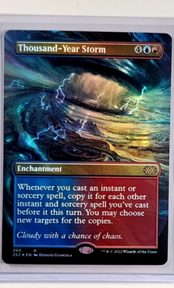 MTG Magic the Gathering Double Masters 2022 Borderless Foil Thousand Year Storm - Image 1