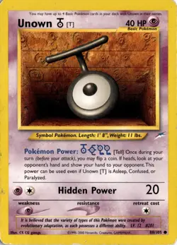 Unown [T] 088/105 Neo Destiny Pokemon Card TCG - Image 1