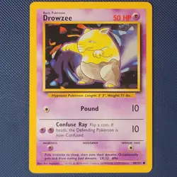 Drowzee 49/102 - Base Set - Common Vintage WOTC Pokemon Card - LP+ - Image 1