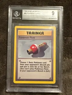 1999 Pokemon Base Unlimited Pokemon Flute U #86 BGS 9 - Image 1