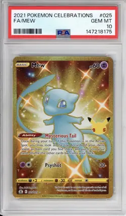 PSA 10 MEW Pokemon Celebrations Full Art Gold #025 - Image 1