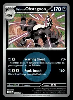 Pokemon Galarian Obstagoon #132/217 tcg Near Mint or Better - Image 1