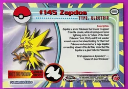 Zapdos #145 Pokemon Topps Chrome Series 2 - Image 2
