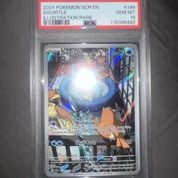 2024 Pokemon Stellar Crown Squirtle Illustration Rare #148/142 PSA 10 Gem Mint - Image 3