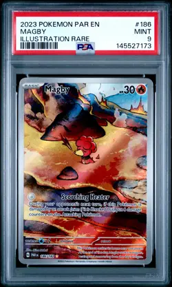 Magby 186/182 IR Paradox Rift PSA 9 Illustration Rare Pokemon card - Image 1
