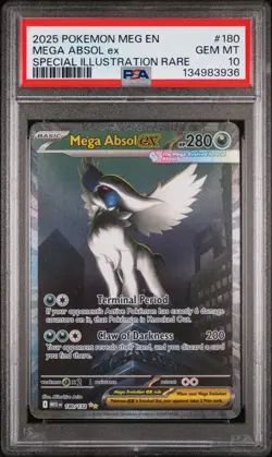 Pokemon TCG Mega Absol EX 180/132 Mega Evolution Sir 2025 PSA 10 Gem Mint - Image 1