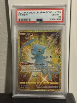 Mew 025/025 Celebrations 2021 Secret Rare Gold Pokemon PSA 10 - Image 1
