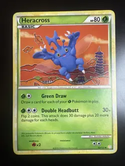 Pokemon TCG Heracross Heartgold Soulsilver 43/123 Regular Uncommon Non Holo - - Image 1