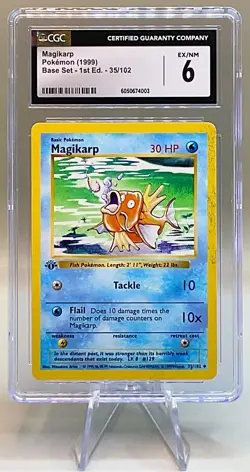 Pokemon 1st EDITION Magikarp #35/102 - 1999 Base Set - CGC EX-NM 6 - Image 1