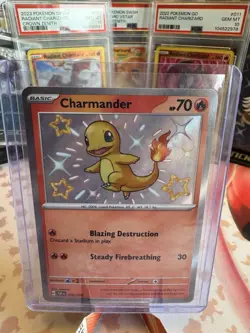 Pokemon Shiny Charmander 109/091 NM Shiny Paldean Fates baby Shiny - Image 1