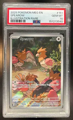 Spearow 2025 Pokemon Mega Evolution #151/132 Illustration Rare PSA 10 - Image 1