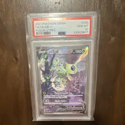 Pokemon Celebi V 245/264 Fusion Strike Full Art Holo PSA 10 190 HP - Image 1