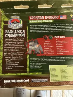 2012 CMT Deck World Championship Pokemon Zachary Bokhari OPENED - Image 5