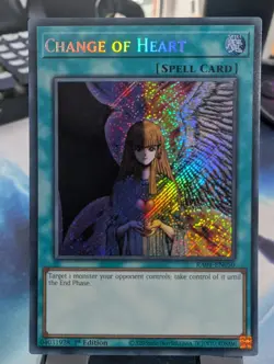 YuGiOh! Change of Heart RA01-EN050 Secret Rare 1st Ed - Image 1