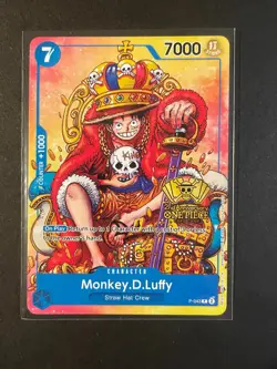 One Piece Monkey D Luffy P-043 2nd Anniversary Stamped Promo LP - Image 1