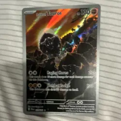 Pokemon Paldean Tauros Full Art Illustration Rare Holo Card SV02 218/193 130 HP - Image 1