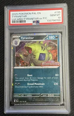 Tyranitar 135/193 Paldea Evolved Stamped Holo Pokemon Card PSA 10 - Image 1
