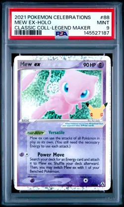Mew ex 88/92 Celebrations Classic Collection Holo PSA 9 Pokemon card - Image 1