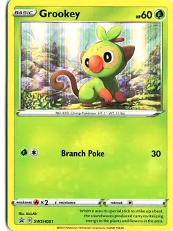 SWSH: Sword & Shield Promo Card SWSH001 Grookey Holo Unreaded 2019 Pokemon TCG - Image 1