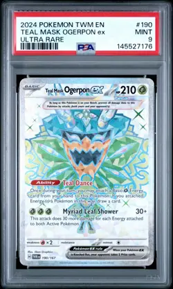 Teal Mask Ogerpon ex 190/167 SIR Twilight Masquerade PSA 9 Pokemon card - Image 1
