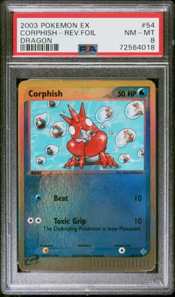 Pokemon Card Corphish 54/97 Reverse Holo EX Dragon PSA 8 NM-MT - Image 1